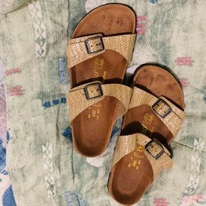 raffia birkenstocks